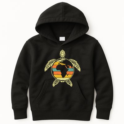 Earth Day Turtle Retro Kids Hoodie