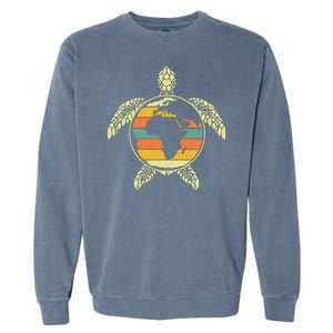 Earth Day Turtle Retro Garment-Dyed Sweatshirt