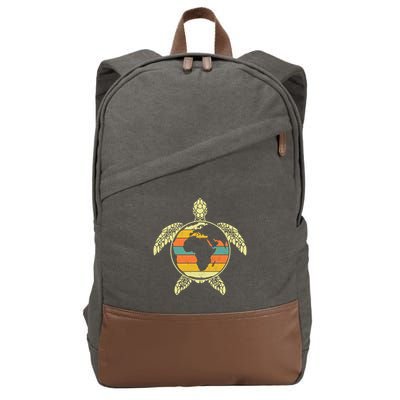 Earth Day Turtle Retro Cotton Canvas Backpack