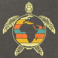 Earth Day Turtle Retro Cotton Canvas Backpack