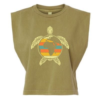 Earth Day Turtle Retro Garment-Dyed Women's Muscle Tee