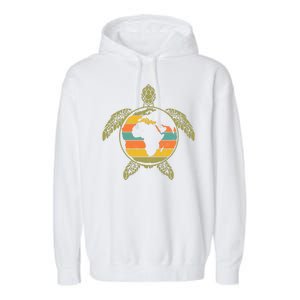 Earth Day Turtle Retro Garment-Dyed Fleece Hoodie