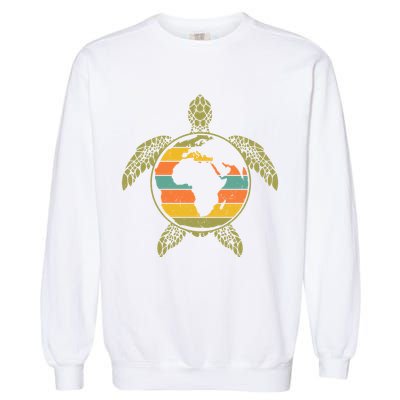 Earth Day Turtle Retro Garment-Dyed Sweatshirt