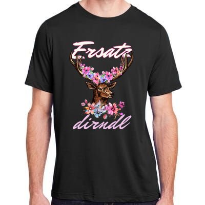 Ersatz Dirndl Traditional Dirndl Deer With Flowers Adult ChromaSoft Performance T-Shirt