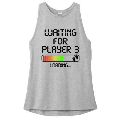 Expectant Dad To Be Gamer Pregnancy Announcement Player 3 Ladies PosiCharge Tri-Blend Wicking Tank