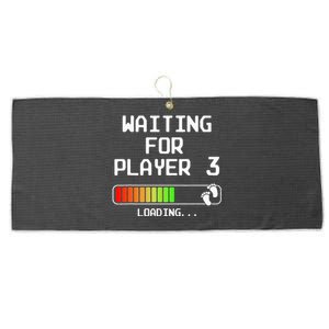 Expectant Dad To Be Gamer Pregnancy Announcement Player 3 Large Microfiber Waffle Golf Towel