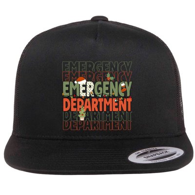 Emergency Departt Team Christmas Santa Hat Ed Nurse Er Cool Gift Flatbill Hat