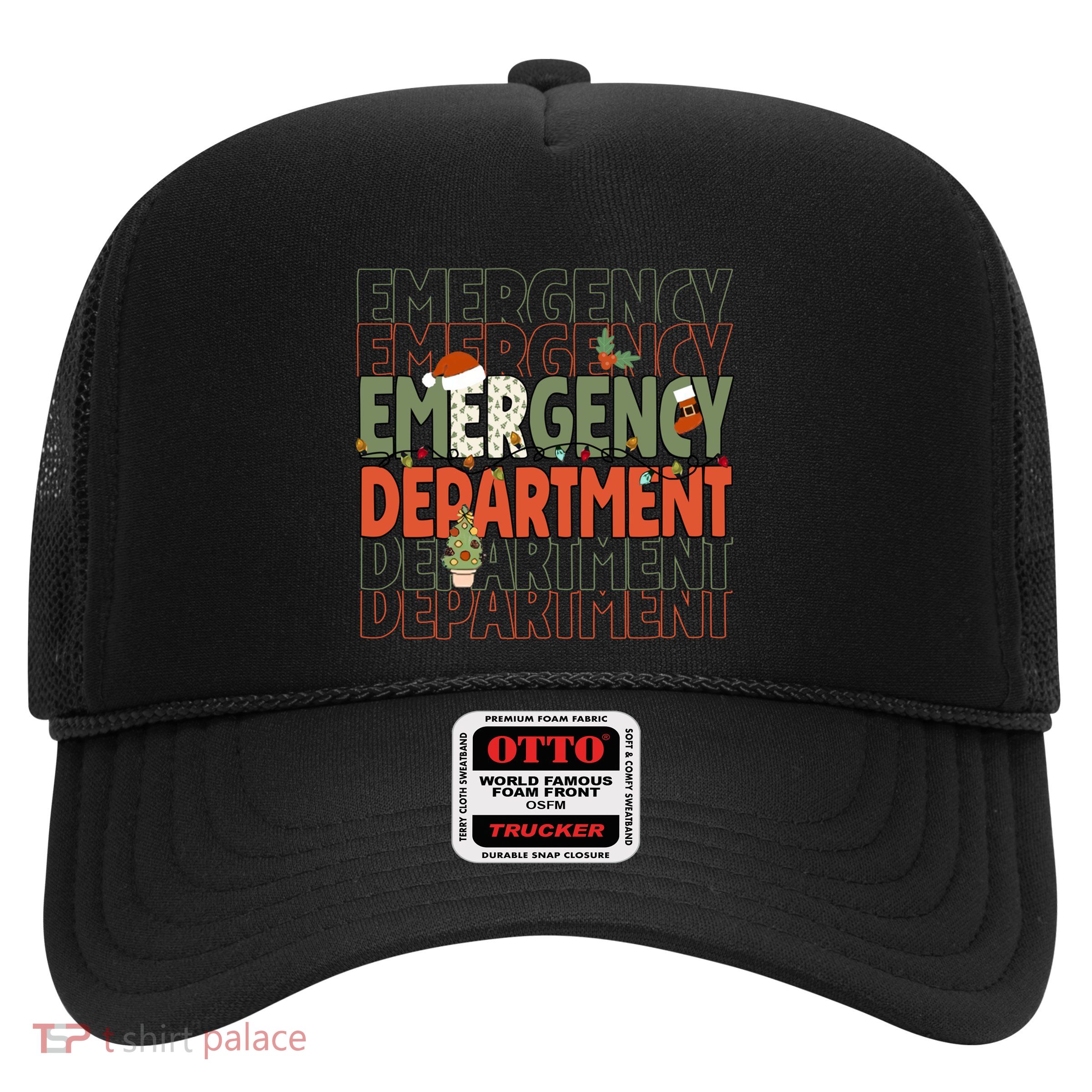 Emergency Departt Team Christmas Santa Hat Ed Nurse Er Cool Gift Trucker Hat