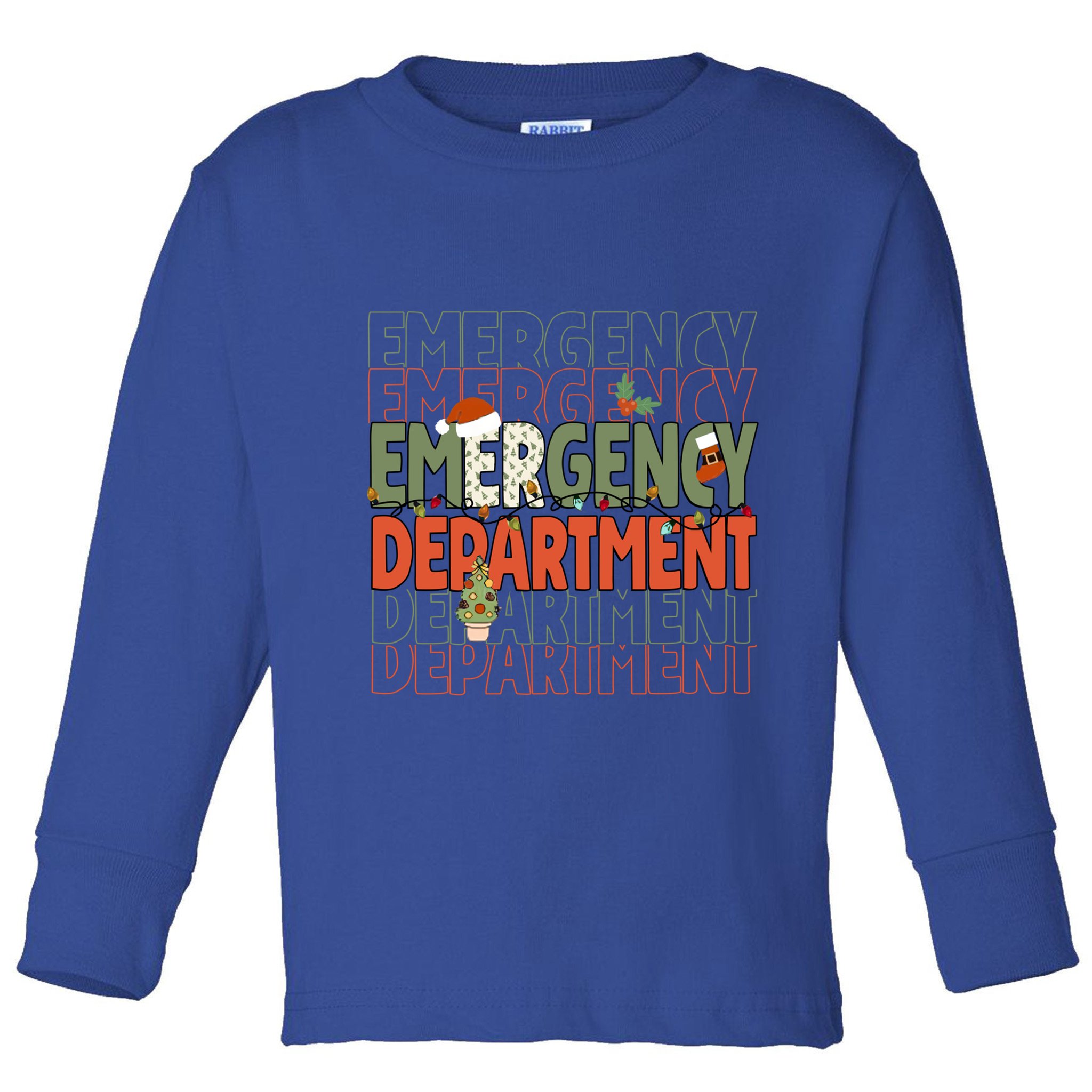 Emergency Departt Team Christmas Santa Hat Ed Nurse Er Cool Gift Toddler Long Sleeve Shirt