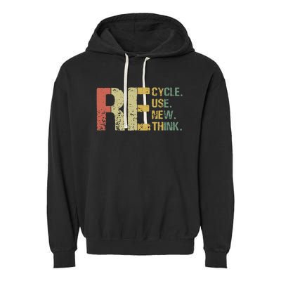 Earth Day Tee Recycle Reuse Renew Rethink Garment-Dyed Fleece Hoodie