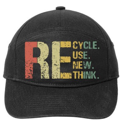 Earth Day Tee Recycle Reuse Renew Rethink 7-Panel Snapback Hat