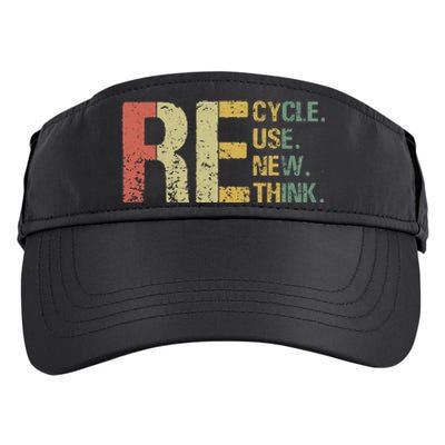 Earth Day Tee Recycle Reuse Renew Rethink Adult Drive Performance Visor