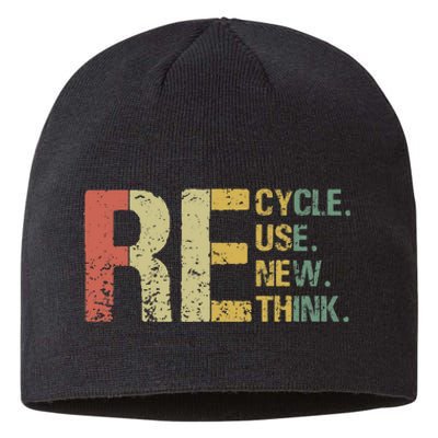 Earth Day Tee Recycle Reuse Renew Rethink Sustainable Beanie