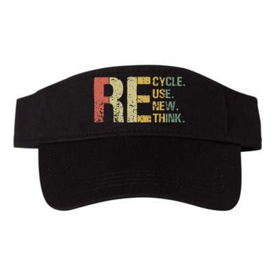 Earth Day Tee Recycle Reuse Renew Rethink Valucap Bio-Washed Visor