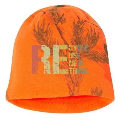 Earth Day Tee Recycle Reuse Renew Rethink Kati - Camo Knit Beanie