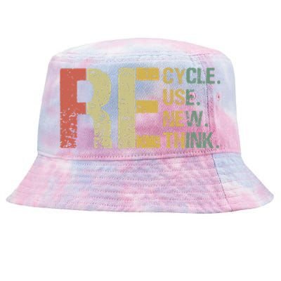 Earth Day Tee Recycle Reuse Renew Rethink Tie-Dyed Bucket Hat