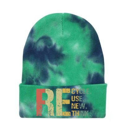 Earth Day Tee Recycle Reuse Renew Rethink Tie Dye 12in Knit Beanie