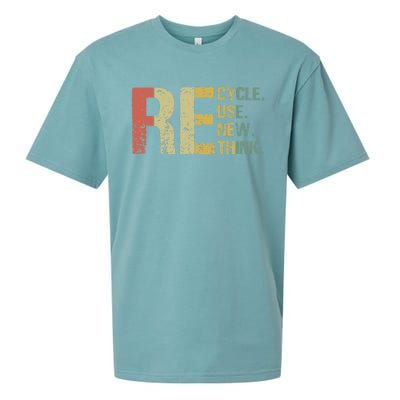 Earth Day Tee Recycle Reuse Renew Rethink Sueded Cloud Jersey T-Shirt