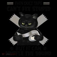 Even Duct Tape Cant Fix Stupid Funny Sarcastic Black Cat Bucket Hat