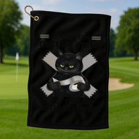 Even Duct Tape Cant Fix Stupid Funny Sarcastic Black Cat Golf Towel