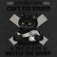 Even Duct Tape Cant Fix Stupid Funny Sarcastic Black Cat Golf Towel