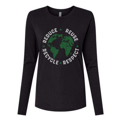 Earth Day Teacher Environment Day Recycle Earth Day Womens Cotton Relaxed Long Sleeve T-Shirt