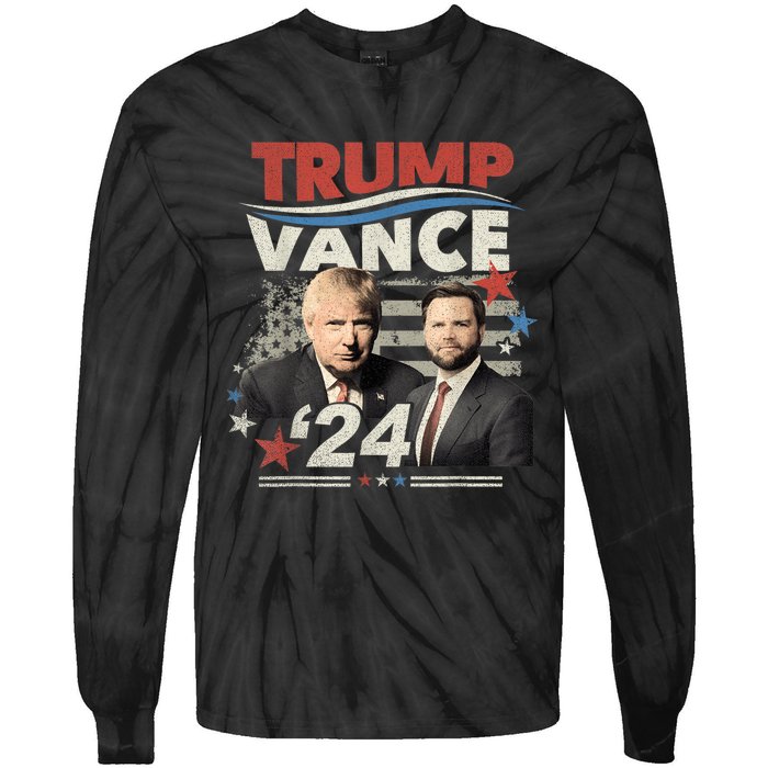 Election Donald Trump Jd Vance 2024 Tie-Dye Long Sleeve Shirt