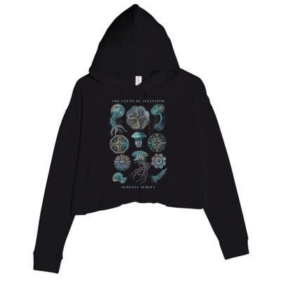 Earth Day The Study Of Jellyfish Crop Fleece Hoodie