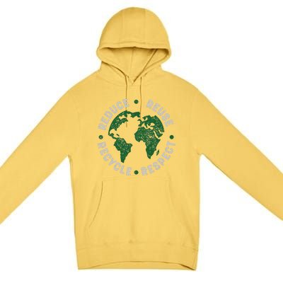 Earth Day Teacher Recycle Vintage Recycling Earth Day Premium Pullover Hoodie