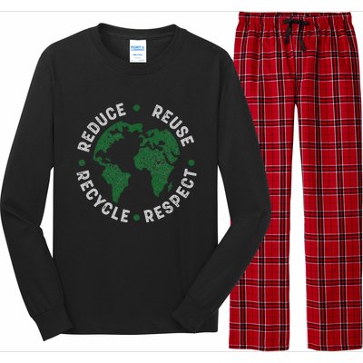 Earth Day Teacher Recycle Vintage Recycling Earth Day Long Sleeve Pajama Set