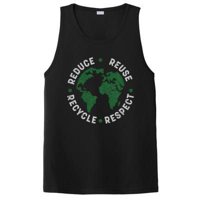 Earth Day Teacher Recycle Vintage Recycling Earth Day PosiCharge Competitor Tank