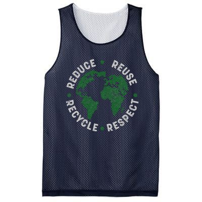 Earth Day Teacher Recycle Vintage Recycling Earth Day Mesh Reversible Basketball Jersey Tank