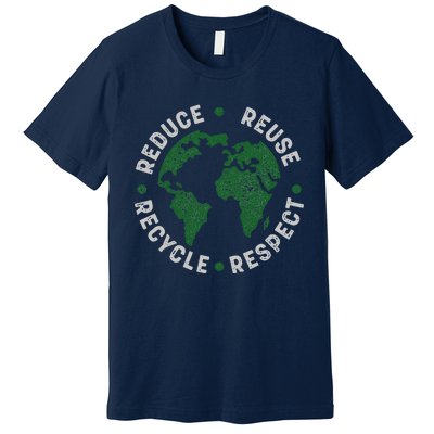 Earth Day Teacher Recycle Vintage Recycling Earth Day Premium T-Shirt