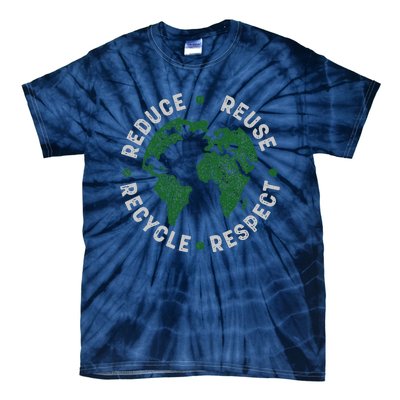 Earth Day Teacher Recycle Vintage Recycling Earth Day Tie-Dye T-Shirt