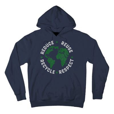 Earth Day Teacher Recycle Vintage Recycling Earth Day Tall Hoodie