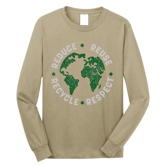 Earth Day Teacher Recycle Vintage Recycling Earth Day Long Sleeve Shirt