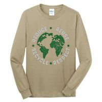 Earth Day Teacher Recycle Vintage Recycling Earth Day Tall Long Sleeve T-Shirt