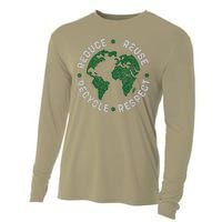 Earth Day Teacher Recycle Vintage Recycling Earth Day Cooling Performance Long Sleeve Crew