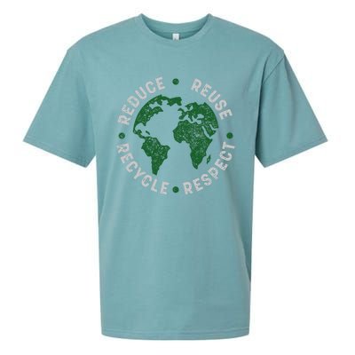 Earth Day Teacher Recycle Vintage Recycling Earth Day Sueded Cloud Jersey T-Shirt