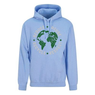 Earth Day Teacher Recycle Vintage Recycling Earth Day Unisex Surf Hoodie