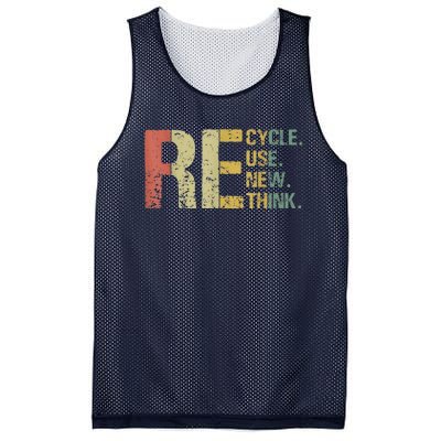 Earth Day Tee Recycle Reuse Renew Rethink Mesh Reversible Basketball Jersey Tank