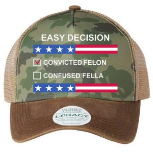 Easy Decision Trump 2024 Convicted Felon Legacy Tie Dye Trucker Hat