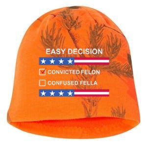 Easy Decision Trump 2024 Convicted Felon Kati - Camo Knit Beanie