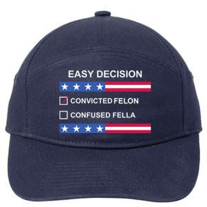 Easy Decision Trump 2024 Convicted Felon 7-Panel Snapback Hat