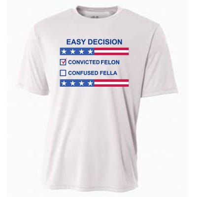 Easy Decision Trump 2024 Convicted Felon Cooling Performance Crew T-Shirt