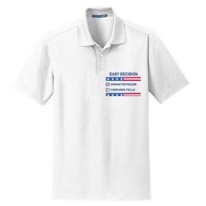 Easy Decision Trump 2024 Convicted Felon Dry Zone Grid Polo