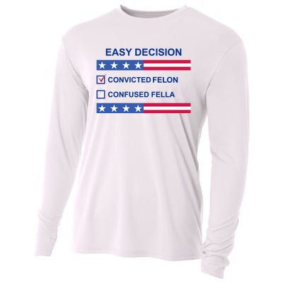 Easy Decision Trump 2024 Convicted Felon Cooling Performance Long Sleeve Crew