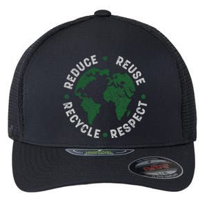 Earth Day Teacher Environment Day Recycle Earth Day Flexfit Unipanel Trucker Cap