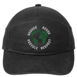 Earth Day Teacher Environment Day Recycle Earth Day 7-Panel Snapback Hat