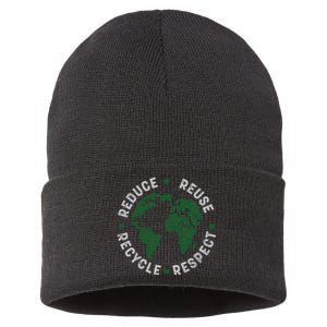 Earth Day Teacher Environment Day Recycle Earth Day Sustainable Knit Beanie